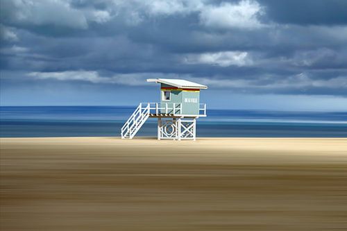 Plage de Deauville green lifeguard house