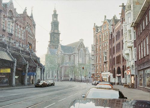Schilderij: Amsterdam, Raadhuisstraat-Westerkerk van Igor Shterenberg