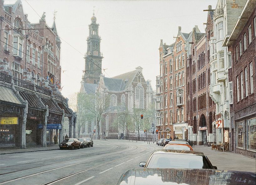 Perforatie vertaler accumuleren Schilderij: Amsterdam, Raadhuisstraat-Westerkerk van Igor Shterenberg op  canvas, behang en meer
