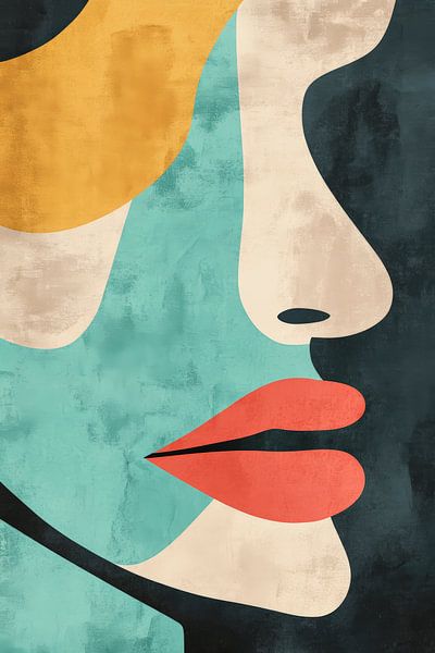 Abstract portrait in soft colours by Poster Art Shop