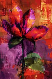 Colourful abstract floral design with vibrant hues by Art & Soul Creations