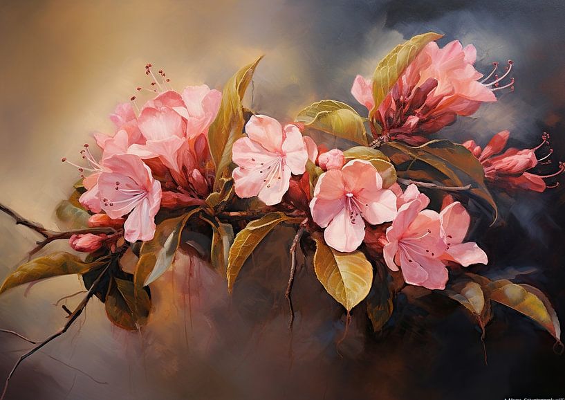 Weigela Gemälde | Dawn&#039;s Sanfte Liebkosung von Blumen Studio