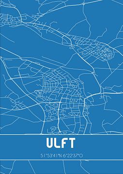 Blauwdruk | Landkaart | Ulft (Gelderland) van MijnStadsPoster