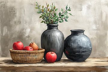 Appels | Schilderij met Appels van Kunst Kriebels