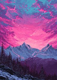 Indrukwekkend berglandschap bij zonsondergang