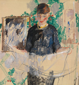 Rik Wouters - Woman in black reads a newspaper (1912)