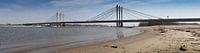panoramafoto Ewijk 24-03-2012. De Tacitusbrug is een nieuwe tuibrug die naast de oude, uit vier tuie