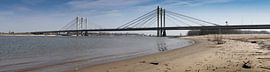 Panoramic photo Ewijk 24-03-2012. The Tacitus bridge is a new cable-stayed bridge that was built nex by Ger Loeffen