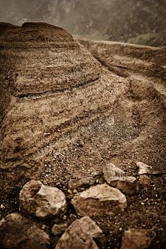 Mineralische Formationen, die von sauren Winden geformt wurden