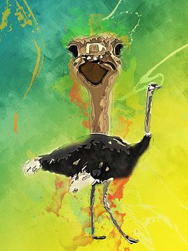 Struisvogel van Printed Artings
