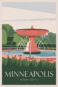 Minneapolis, Minnesota Vintage Travel Poster by Poster Art Shop