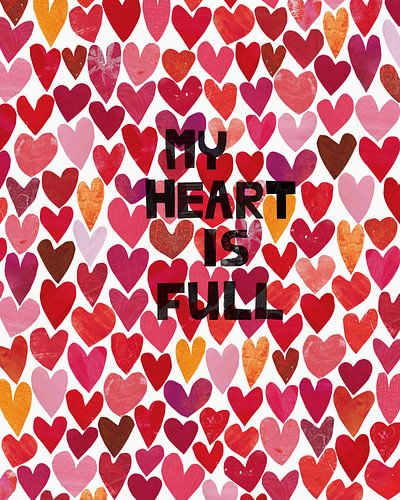 My heart is full papieren hartjes van Aribombari - Ariane Nijssen