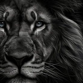 Lion in black and white by Imagine