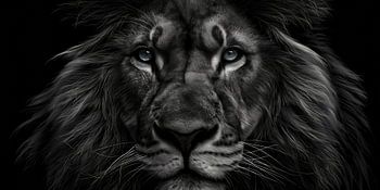 Leeuw in zwart wit