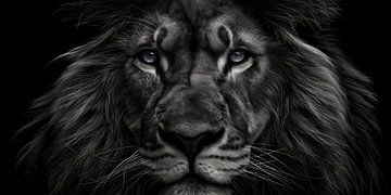 Lion in black and white by Imagine