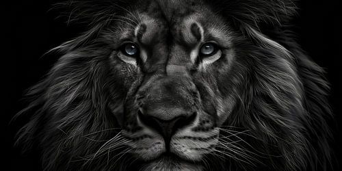 Löwe in Schwarz und Weiß