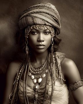 Afrikanische Frau, Druckformat stehend rechteckig von Carla Van Iersel