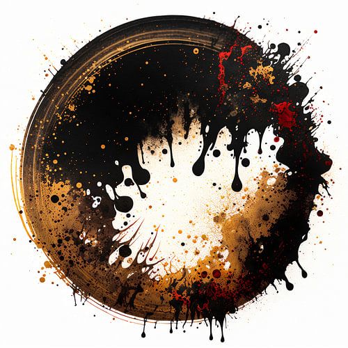 Ensō - zen circle 3- spray ink splatters - Japandi