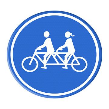 Road sign. Couple on a tandem. Man/woman. by Grüntyers .