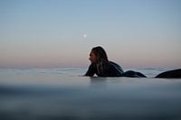 Surfer with the moon