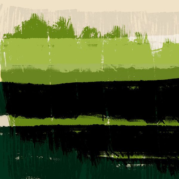 Farbe Formen und Linien. Moderne abstrakte Landschaft in Pastellfarben. Wald von Dina Dankers