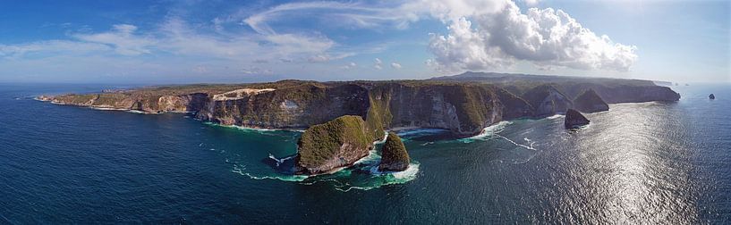 Aerial view of Kling king beach on Nusa Penida Bali Indonesia by Eye on You
