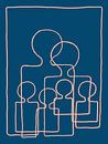 Six is a party, Prussian Blue/Potters Pink by Atelier Andrea thumbnail