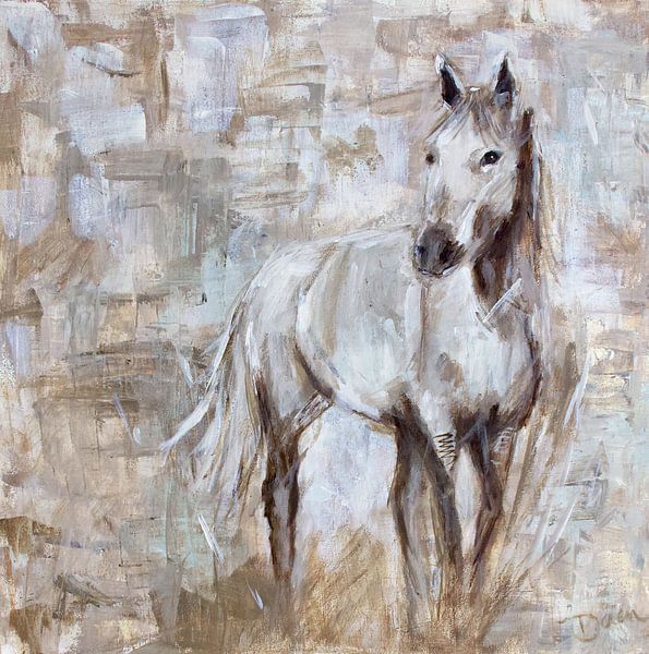 Cheval à peindre, abstrait par Mieke Daenen