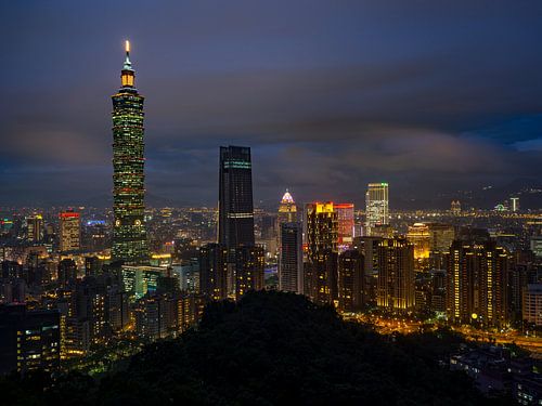 De skyline van Taipei, Taiwan