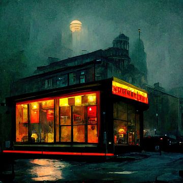 Das letzte geöffnete Café in einer regnerischen Herbstnacht, Teil 3 von Maarten Knops