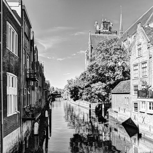 Binnenstad van Dordrecht Nederland Zwart-Wit