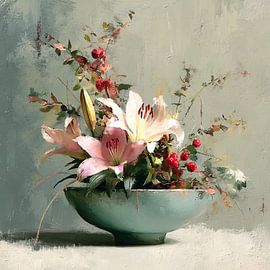 Sweet lilies in pastel colours