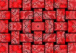 Weben in Rot (Webmuster in Rot) von Caroline Lichthart