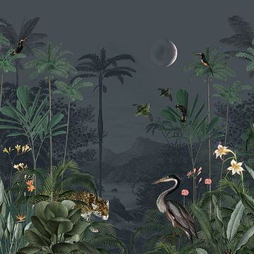 Exotische dieren in de jungle van Mrdododesign