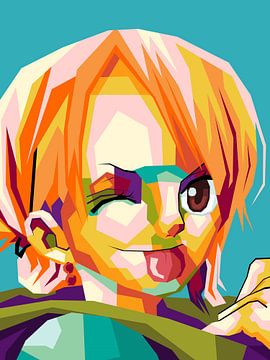 Anime One Piece Nami Geweldig in Pop Art van miru arts