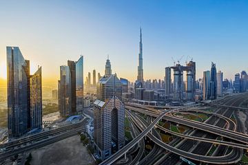 Dubai at sunrise by Dieter Meyrl