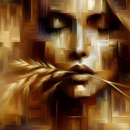 woman with blade of grass