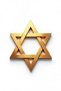 STAR OF DAVID: Modern Art Gold Art Print Wall Art