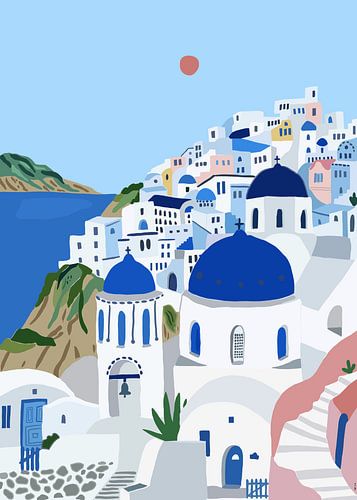 Rues ensoleillées de Santorin