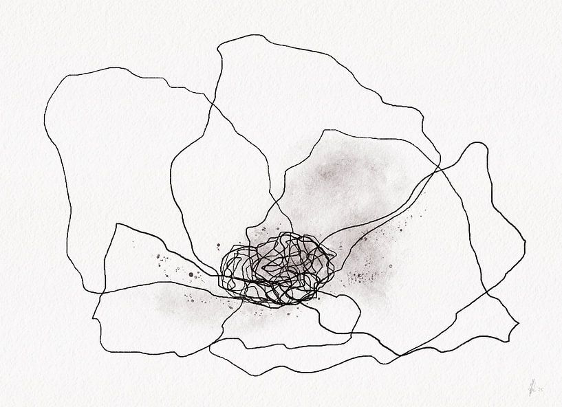 POPPY IN BLACK AND WHITE van AnkieArt
