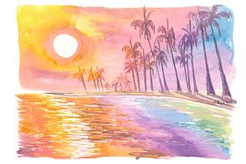 Bahamas Sunset Beach et vue sur l'océan tropical