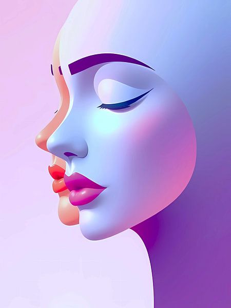 Shiny coloured beauty faces - Abstraction by A.D. Digital ART