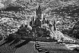Cochem castle in black and white