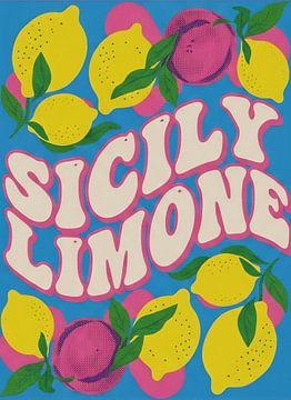 Sicilian Lemon Retro Typography Art by Dodik Hariyono
