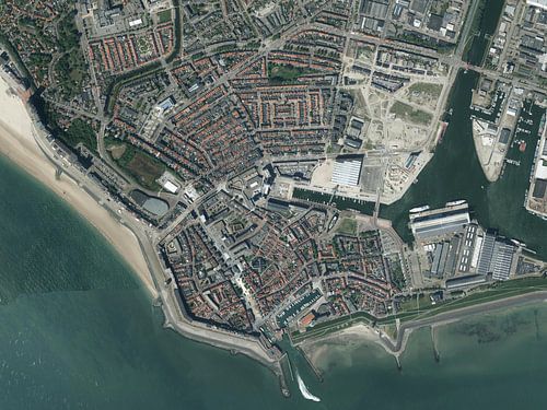 Luchtfoto van het centrum van Vlissingen