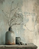Stilleven in Japandi en wabi-sabi stijl