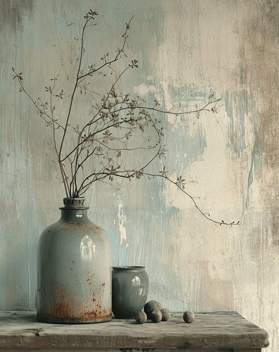 Stilleven in Japandi en wabi-sabi stijl van Carla Van Iersel