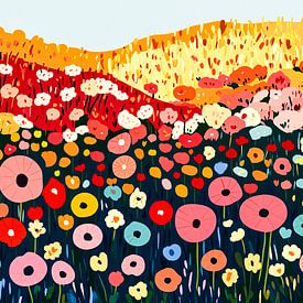Kleurrijk abstract bloemenveld ontwerp van Art & Soul Creations