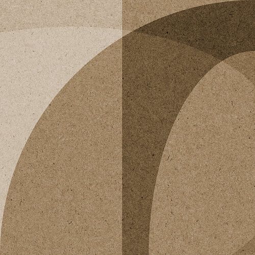 Retro papiercollage in bruin en beige III.