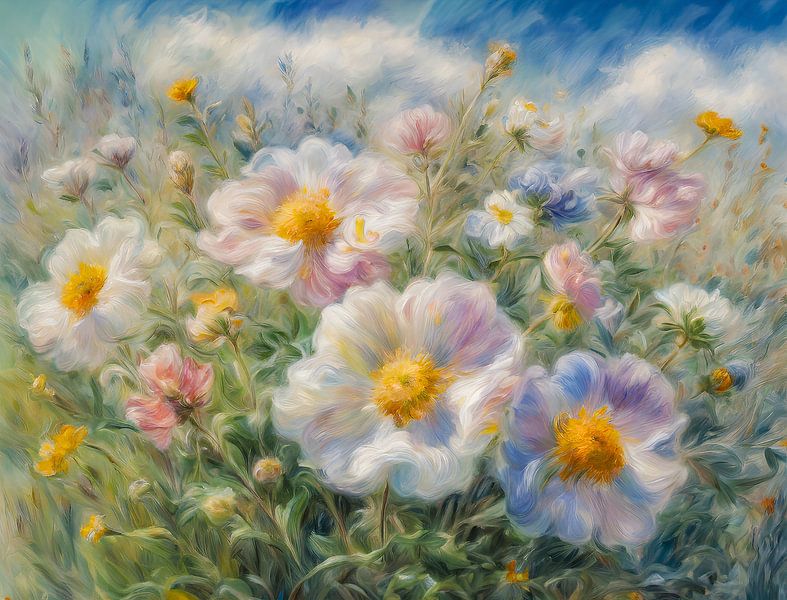 Wild summer flowers by Kees van den Burg